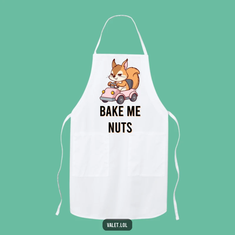 Funny Squirrel Driver Apron: Determined Rodent Maneuvering Vehicle Kitchen Wear, Ideal Humorous Gift!