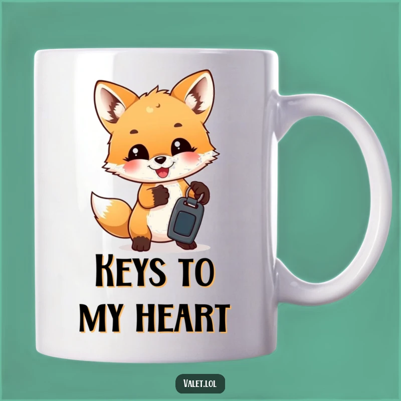 Funny Fox Cub Keys Mug: Adorable Cub's Hilarious Car Key Gift