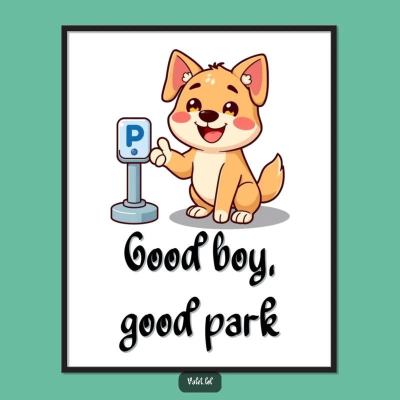 Funny Free Printable Wall Art: Dog Parking Attendant, Humorous Downloadable Decor for Dog Lovers