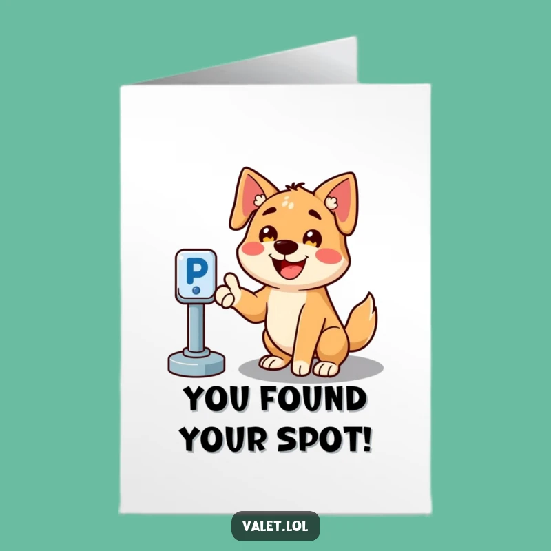 Free Printable Congrats Card: Dog Finds the Perfect Spot for Your Humorous Achievement