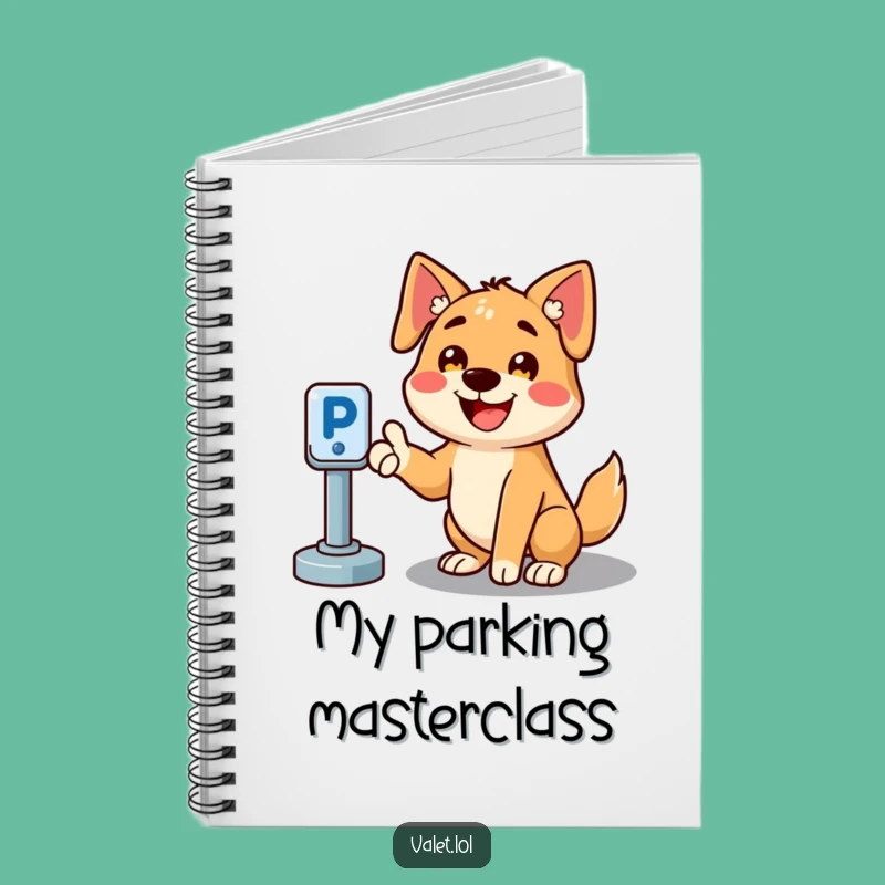 Funny Parking Dog Notebook: Lined Journal with Cheerful Canine & Parking Spot, Best Humorous Gift!