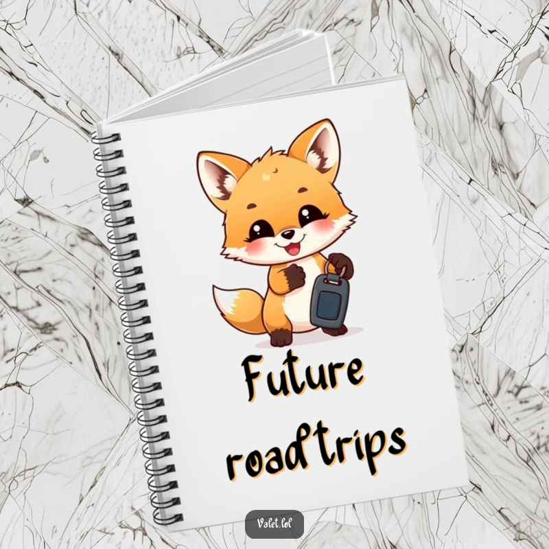 Funny Notebooks: A joyful fox cub humorously offers car keys, inspiring your next great idea.